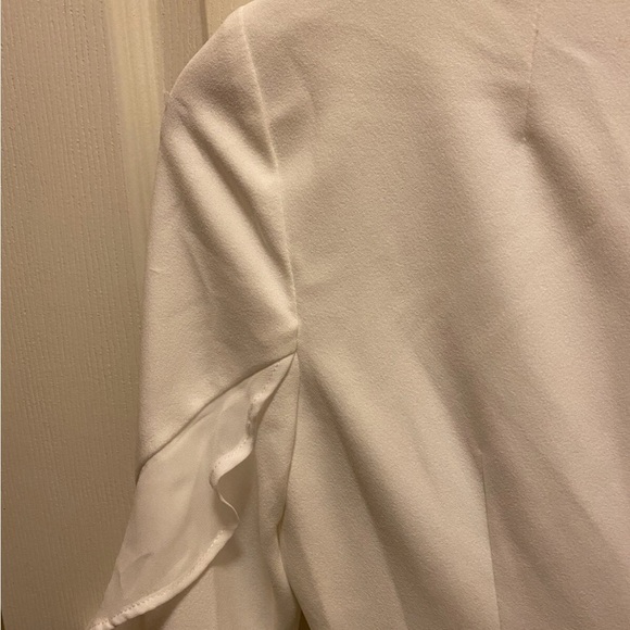 Calvin Klein Women's Off- White Dress with Ruffle Sleeves Sz 4 NWT - Picture 13 of 14